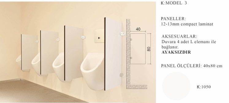 Pisuar Sistemi koyu panel uygulaması