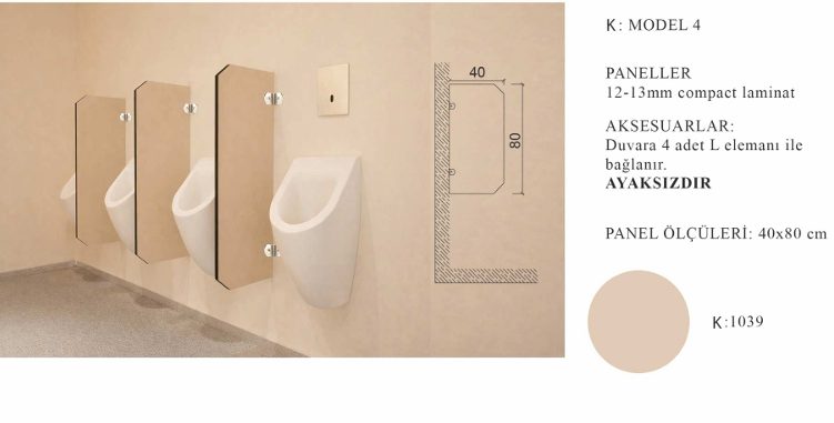 Pisuar Sistemleri perspektif çizimi