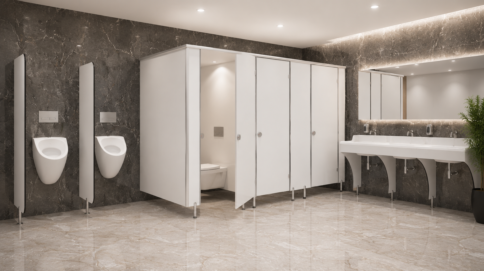 Compact laminat WC kabin sistemi uygulaması